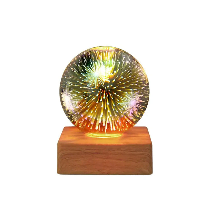 Crystal Ball Lamp with 3D Firework Effect - StarburstGlow-Fireworks-Nora Luxe