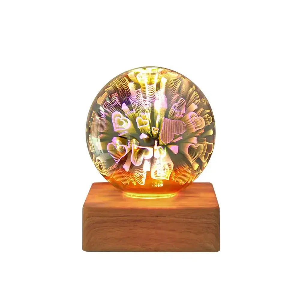 Crystal Ball Lamp with 3D Firework Effect - StarburstGlow-Love-Nora Luxe