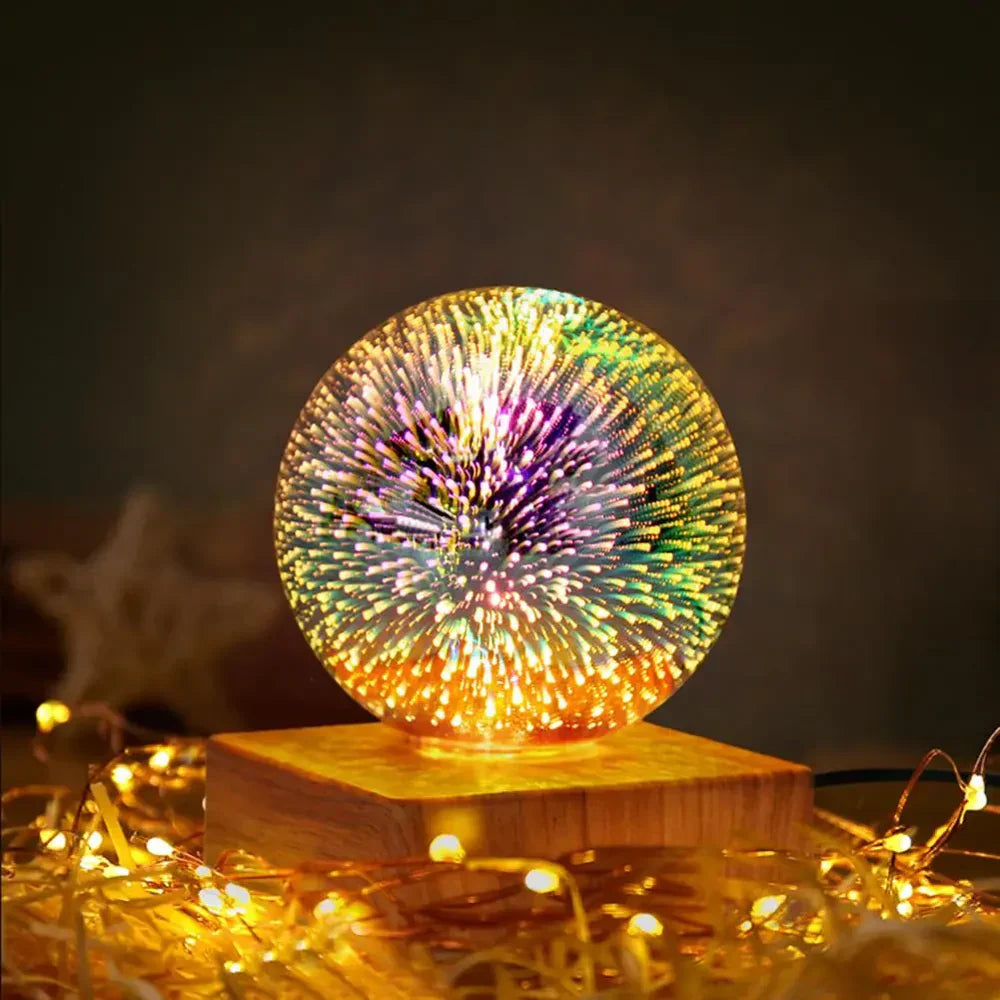 Crystal Ball Lamp with 3D Firework Effect - StarburstGlow-Starry Sky-Nora Luxe