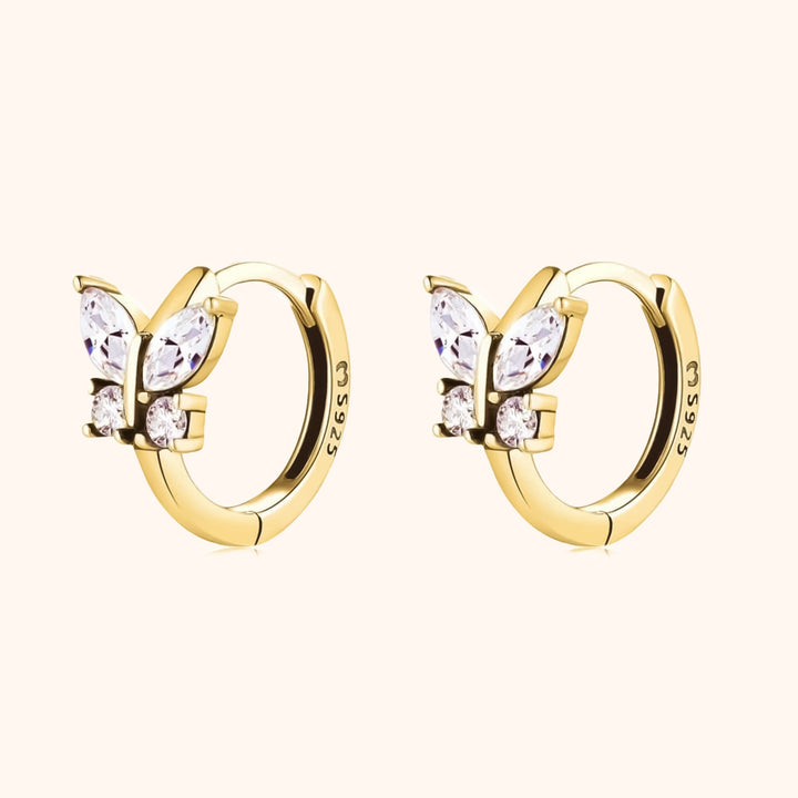 Crystal Butterfly Earrings - Auryn-Gold-Nora Luxe