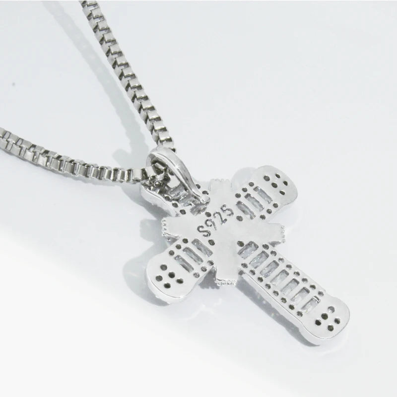 Crystal Cross Charm Necklace | Elegant Jewellery-Mary-Gold-Nora Luxe