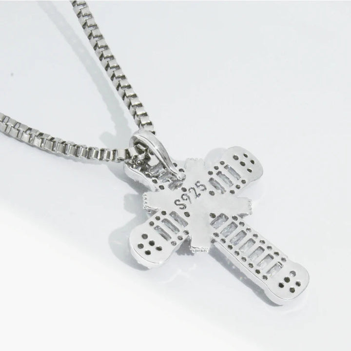 Crystal Cross Charm Necklace | Elegant Jewellery-Mary-Gold-Nora Luxe