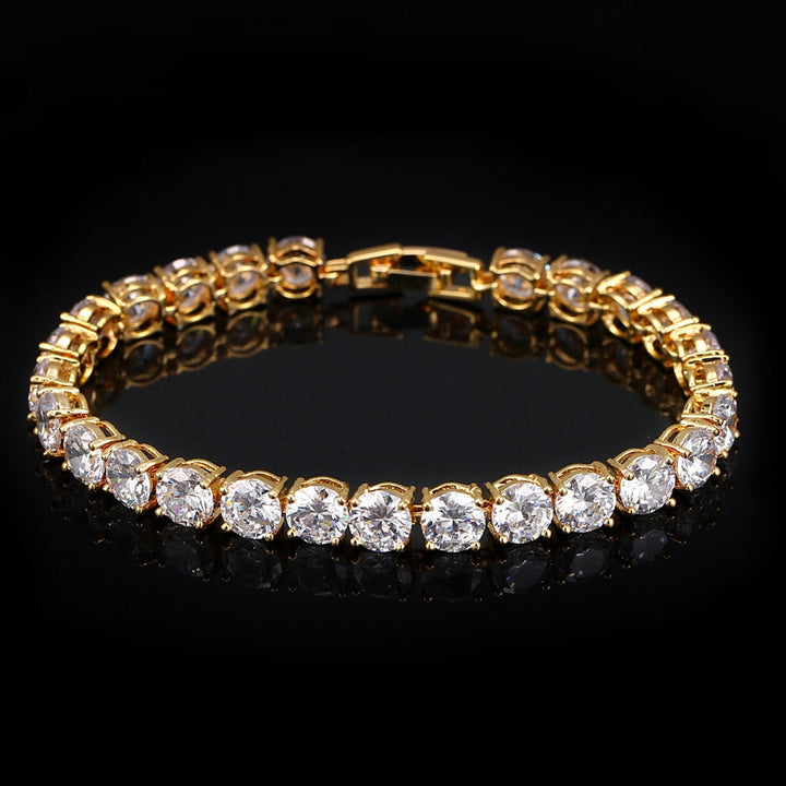 Crystal Heart Tennis Bracelet | Sparkling Accessory-Silver Gold-Nora Luxe