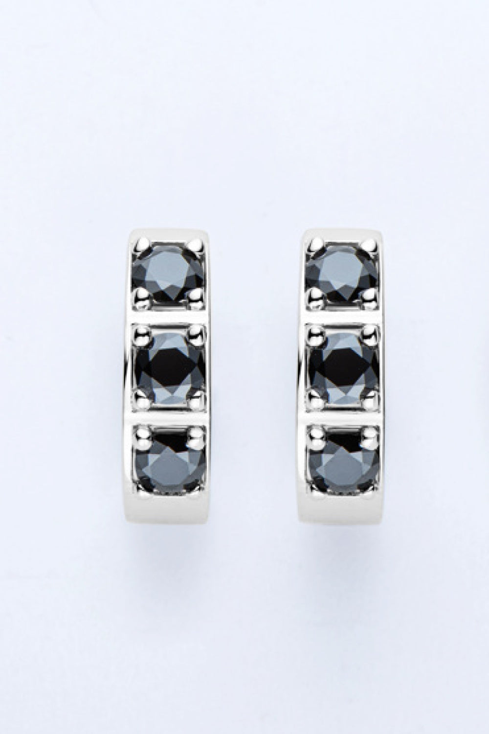 Crystal Hoop Elegant Earrings | Ear Sparkling Accessories-Black-One-size fits all-Nora Luxe