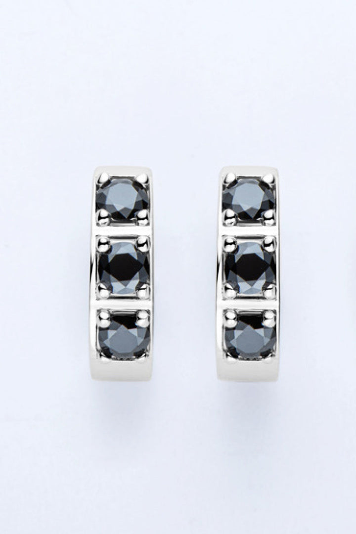 Crystal Hoop Elegant Earrings | Ear Sparkling Accessories-Black-One-size fits all-Nora Luxe