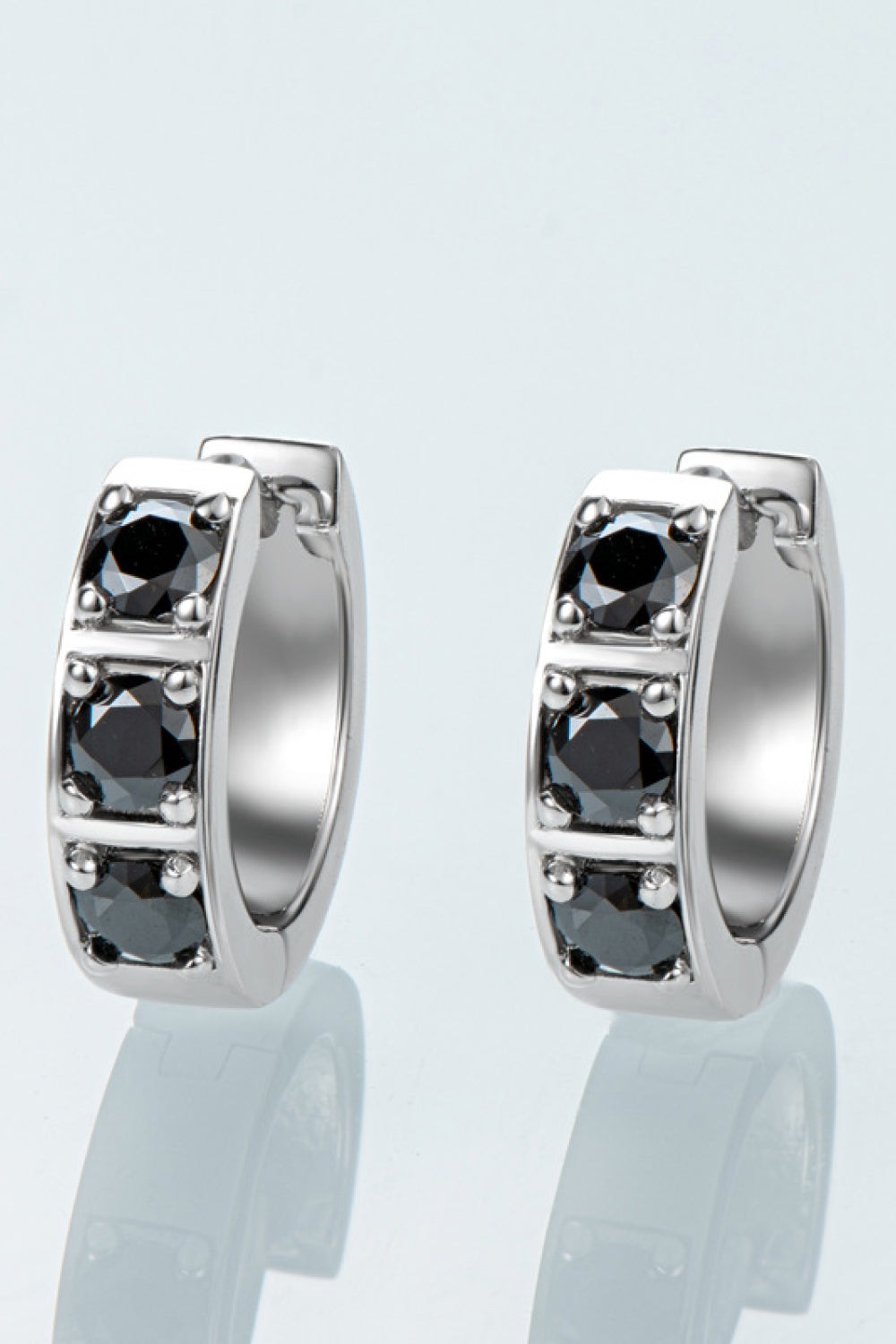 Crystal Hoop Elegant Earrings | Ear Sparkling Accessories-Black-One-size fits all-Nora Luxe