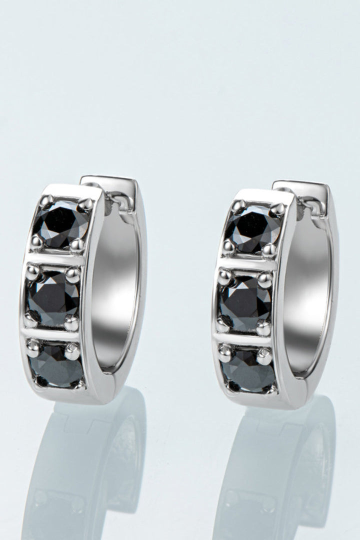 Crystal Hoop Elegant Earrings | Ear Sparkling Accessories-Black-One-size fits all-Nora Luxe