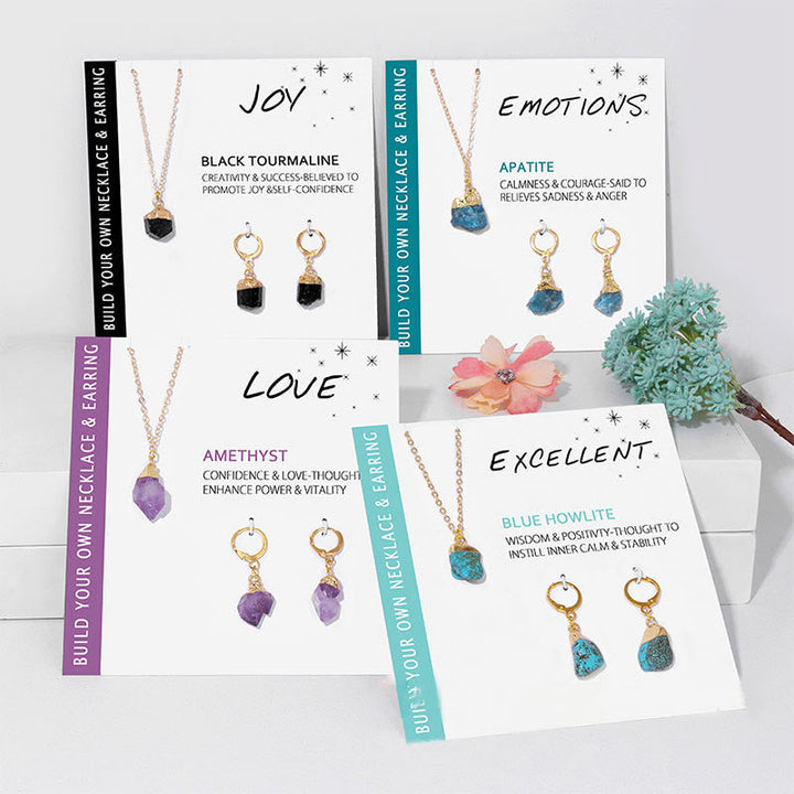 Crystal Jewelry Set Necklace and Earrings - Elara-Clear crystal-Nora Luxe