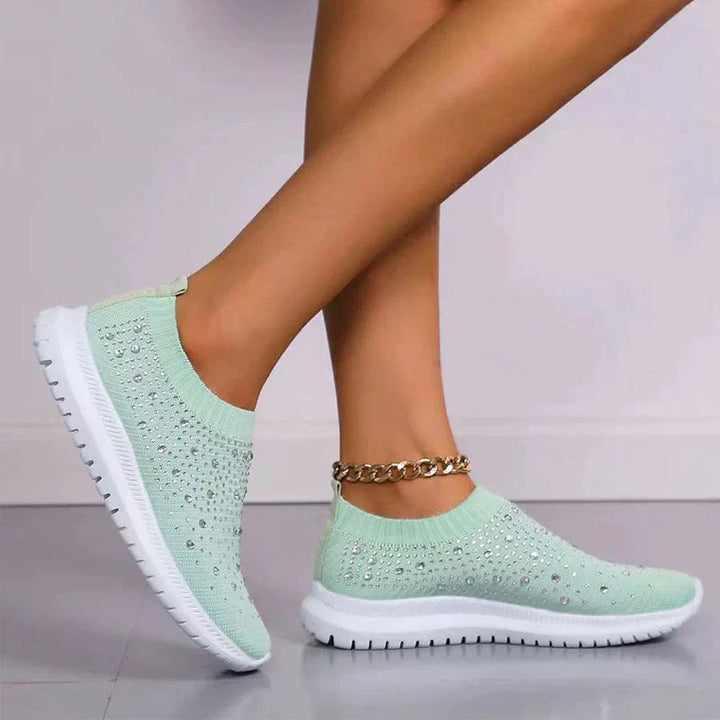 Crystal Shoes - GlamStep-GREEN-3.5-Nora Luxe