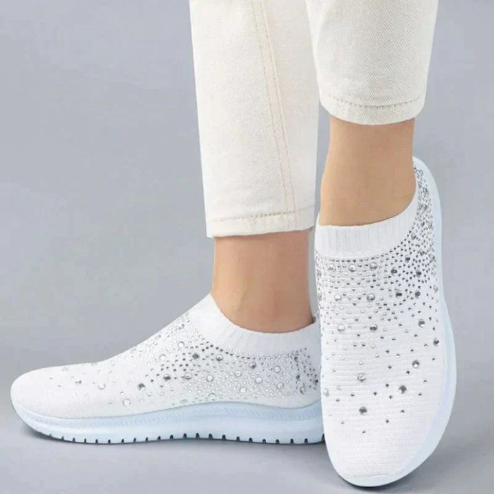 Crystal Shoes - GlamStep-WHITE-3.5-Nora Luxe