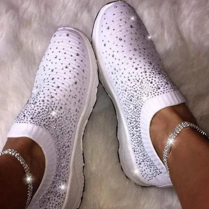 Crystal Shoes - GlamStep-WHITE-3.5-Nora Luxe