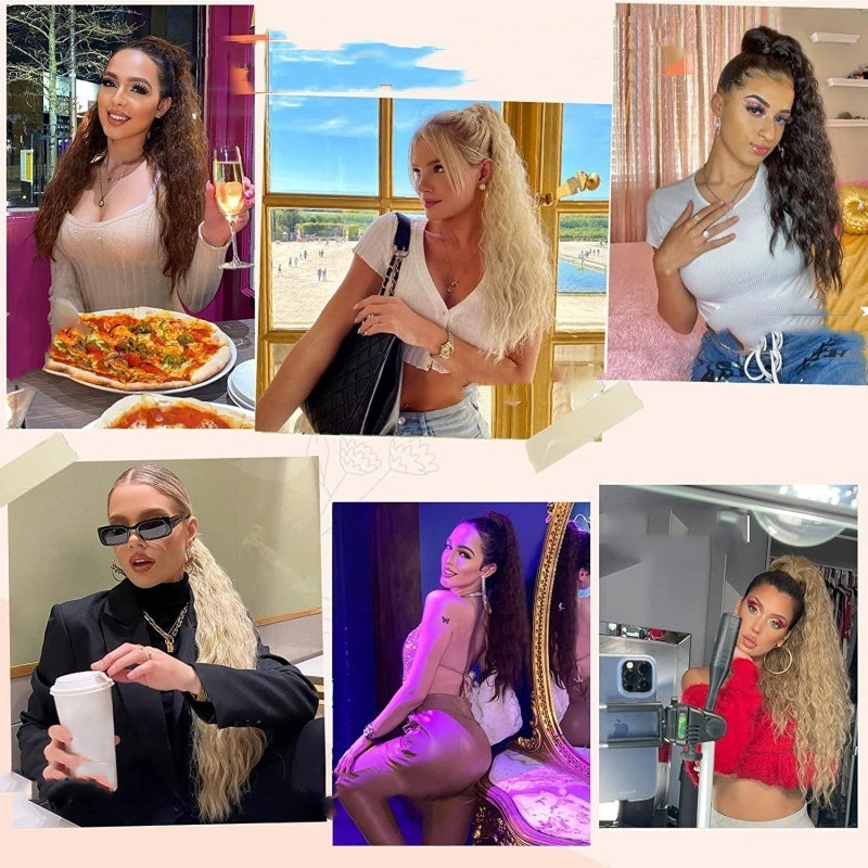 Curly Clip-in Ponytail – Nayla-Black-Nora Luxe