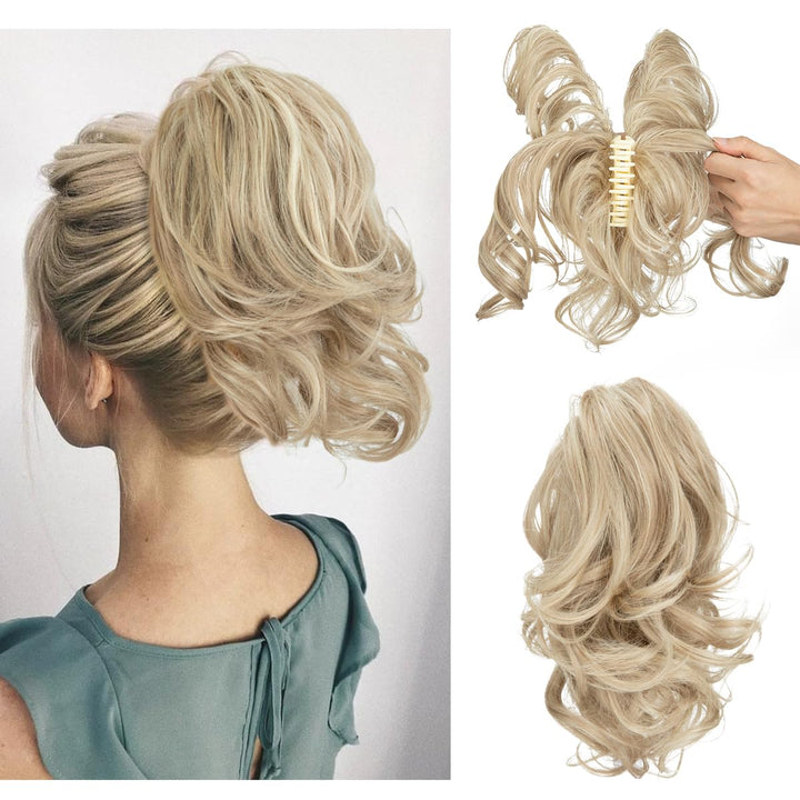 Curly Ponytail Hair Extension – Mira-Blonde-Nora Luxe