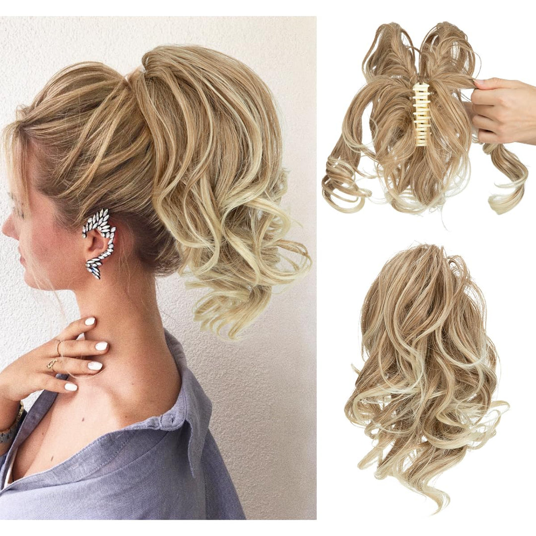 Curly Ponytail Hair Extension – Mira-Dark blonde-Nora Luxe