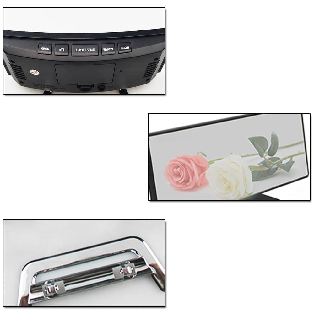 Curved LED Digital Alarm Clock with Modern Design - LumiCurve-Red-Nora Luxe