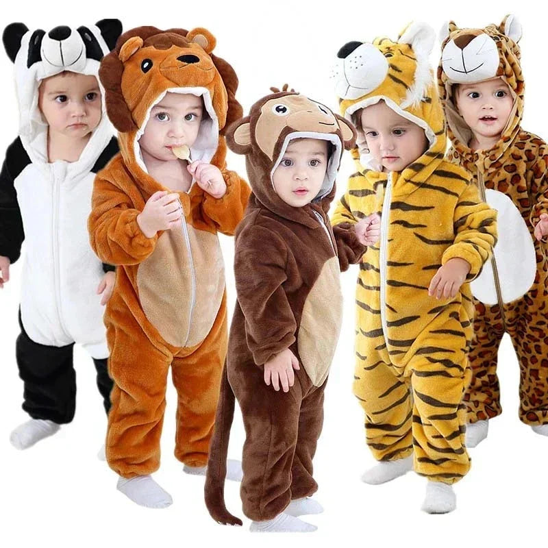 Cute Animals Baby Onesies - SnugglePals-Panda-0-6 months-Nora Luxe