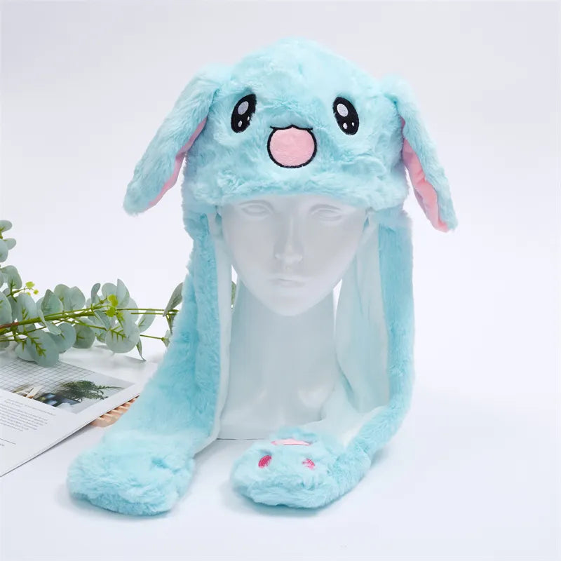 Cute Hat with Moving Ears - BunnyBounce Hat-Blue Rabbit-Nora Luxe