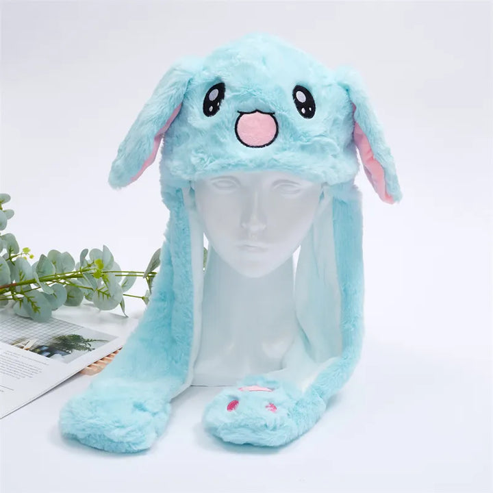 Cute Hat with Moving Ears - BunnyBounce Hat-Blue Rabbit-Nora Luxe