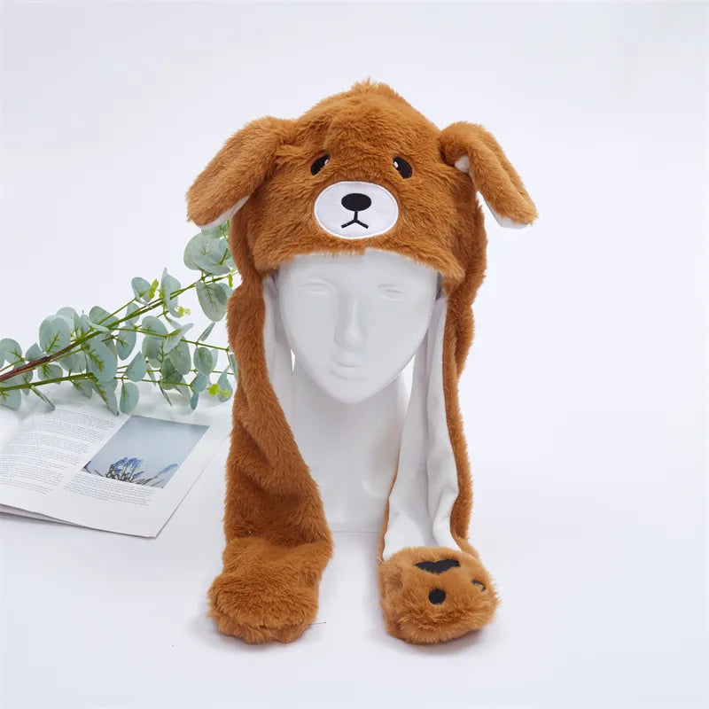 Cute Hat with Moving Ears - BunnyBounce Hat-Brown Bear-Nora Luxe