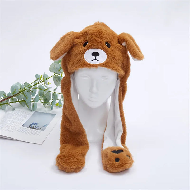 Cute Hat with Moving Ears - BunnyBounce Hat-Brown Bear-Nora Luxe