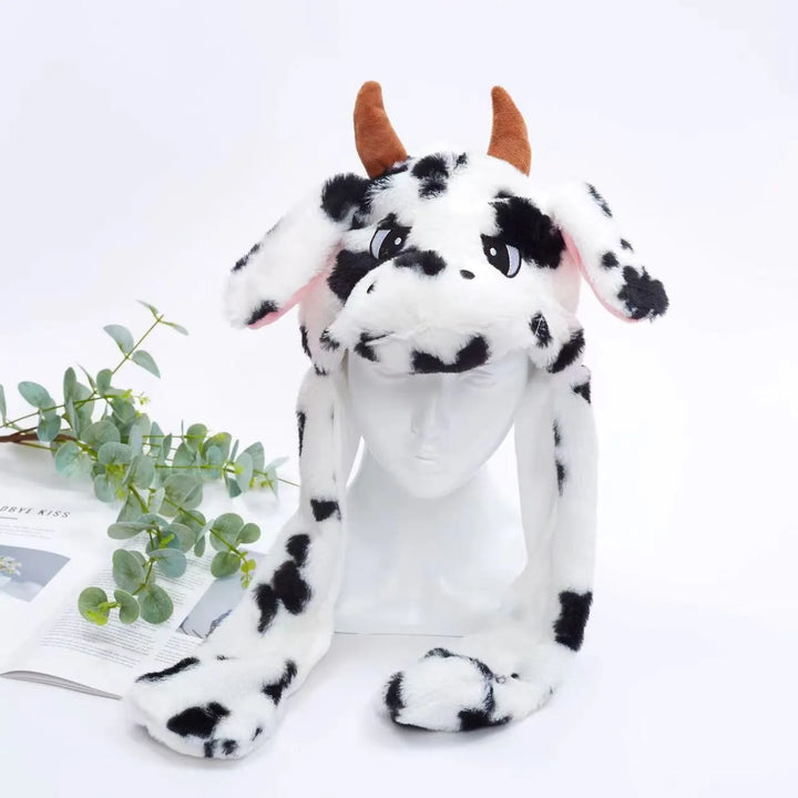 Cute Hat with Moving Ears - BunnyBounce Hat-Cow-Nora Luxe