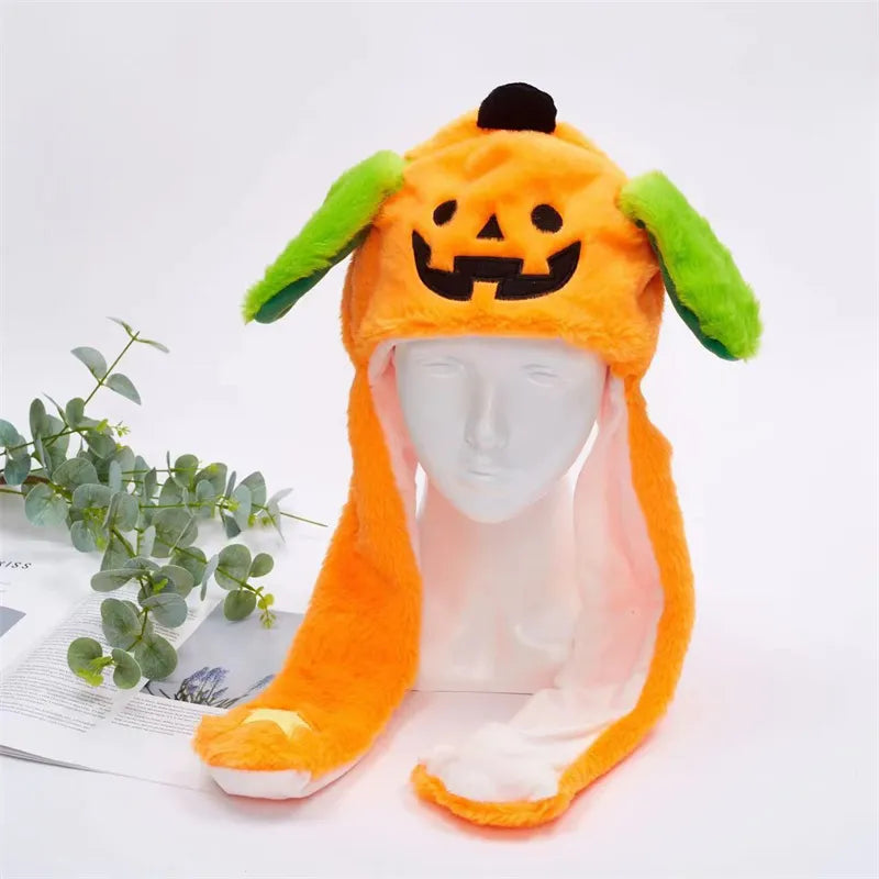 Cute Hat with Moving Ears - BunnyBounce Hat-Halloween Pumpkin-Nora Luxe