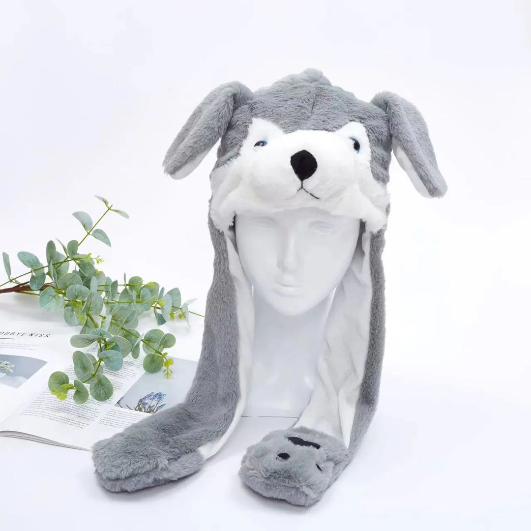 Cute Hat with Moving Ears - BunnyBounce Hat-Husky-Nora Luxe