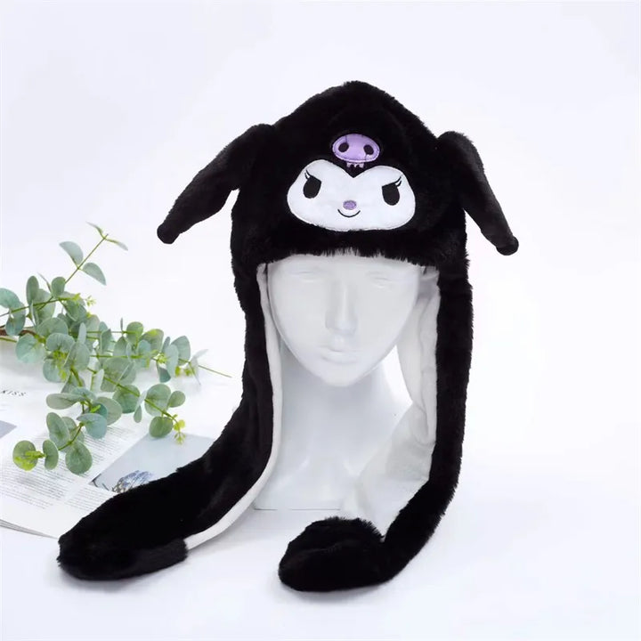 Cute Hat with Moving Ears - BunnyBounce Hat-Kuromi Black-Nora Luxe
