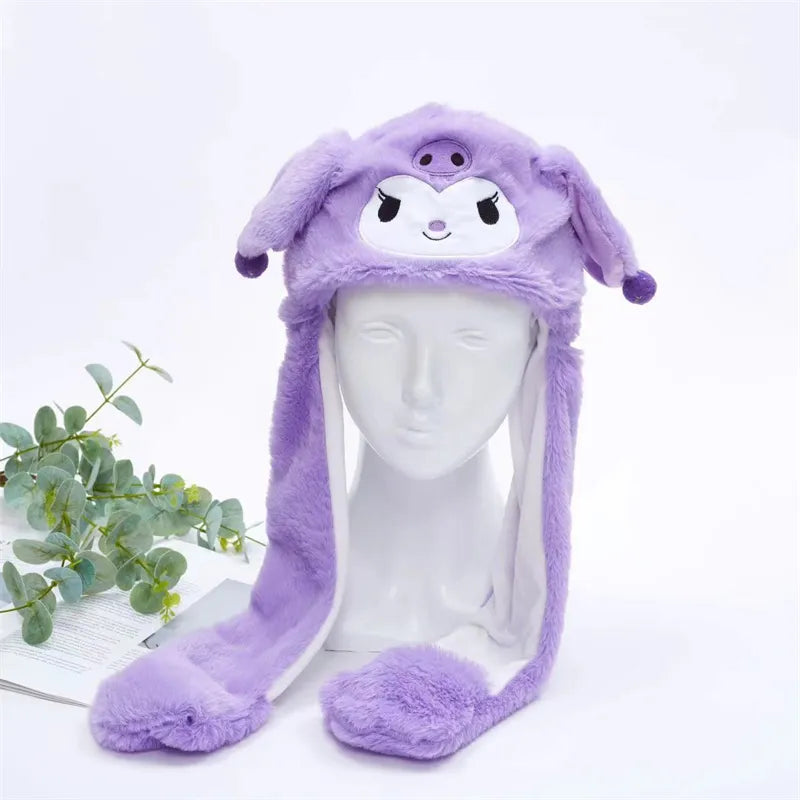 Cute Hat with Moving Ears - BunnyBounce Hat-Kuromi Purple-Nora Luxe