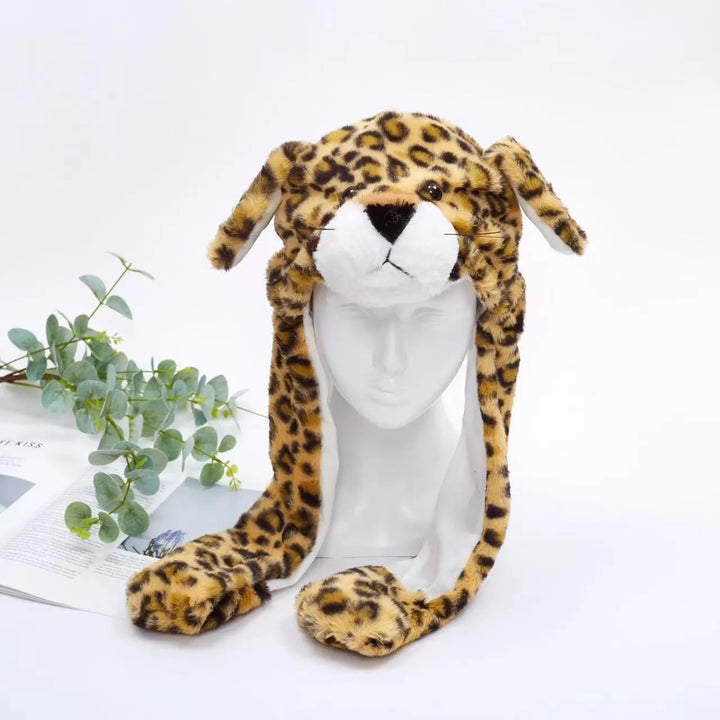 Cute Hat with Moving Ears - BunnyBounce Hat-Leopard-Nora Luxe