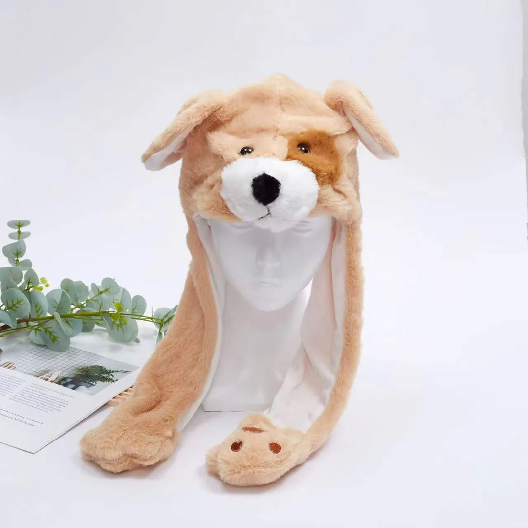 Cute Hat with Moving Ears - BunnyBounce Hat-Light Brown dog-Nora Luxe