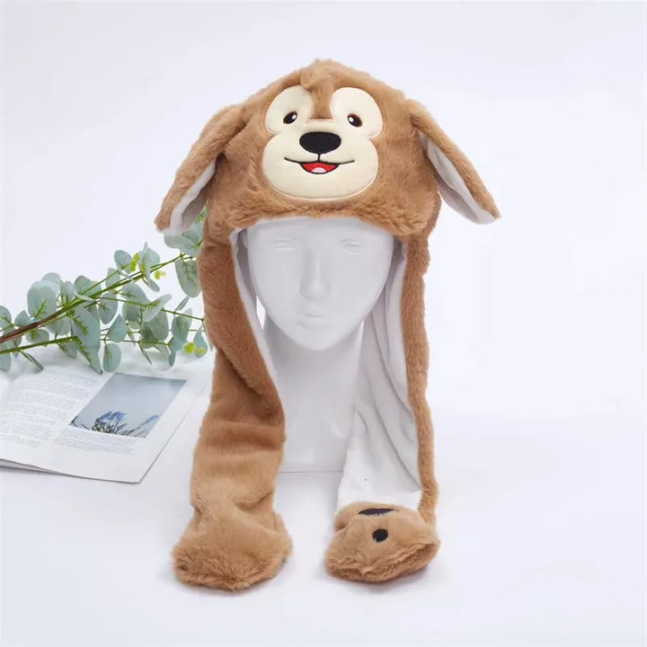 Cute Hat with Moving Ears - BunnyBounce Hat-Light Brown Monkey-Nora Luxe