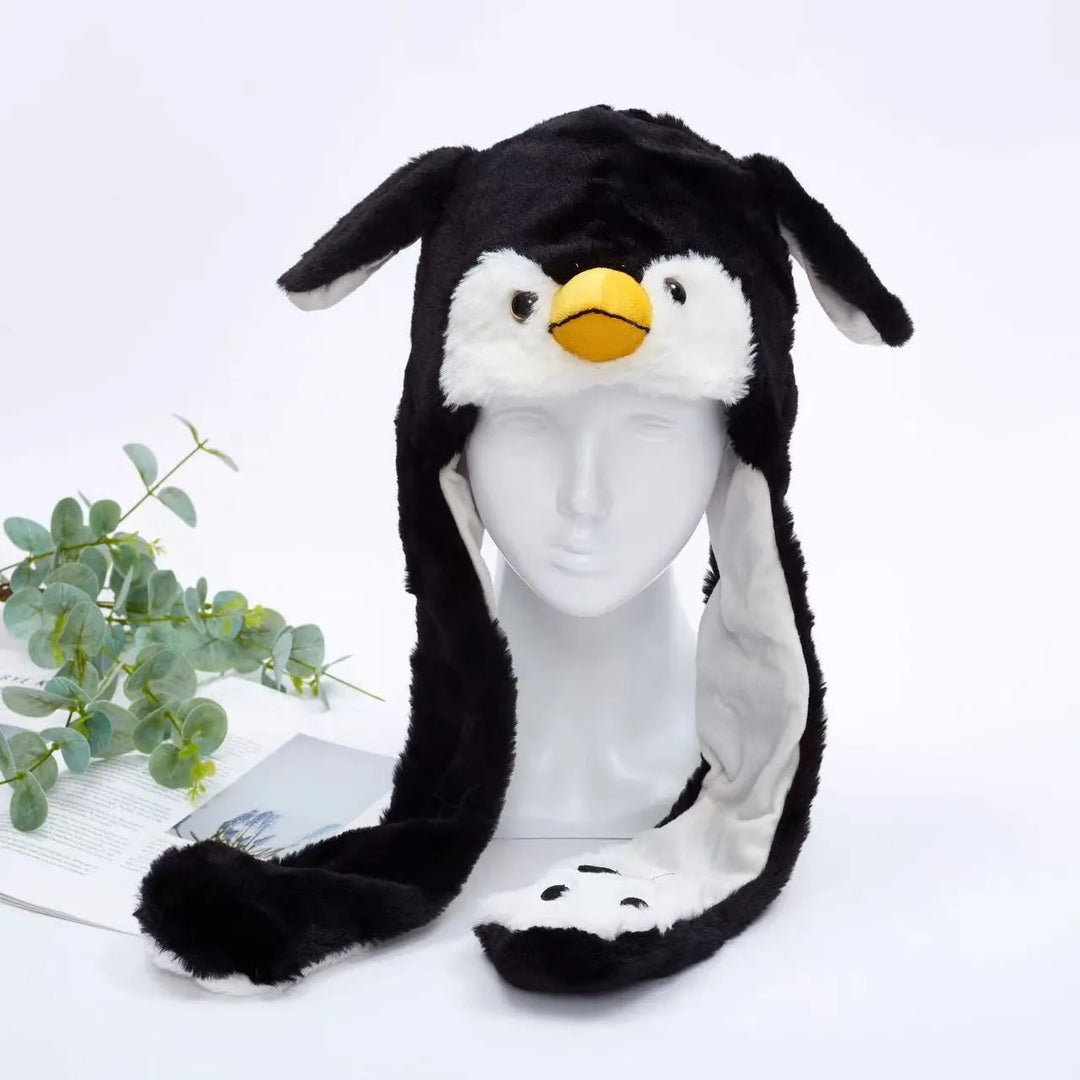 Cute Hat with Moving Ears - BunnyBounce Hat-Penguin-Nora Luxe