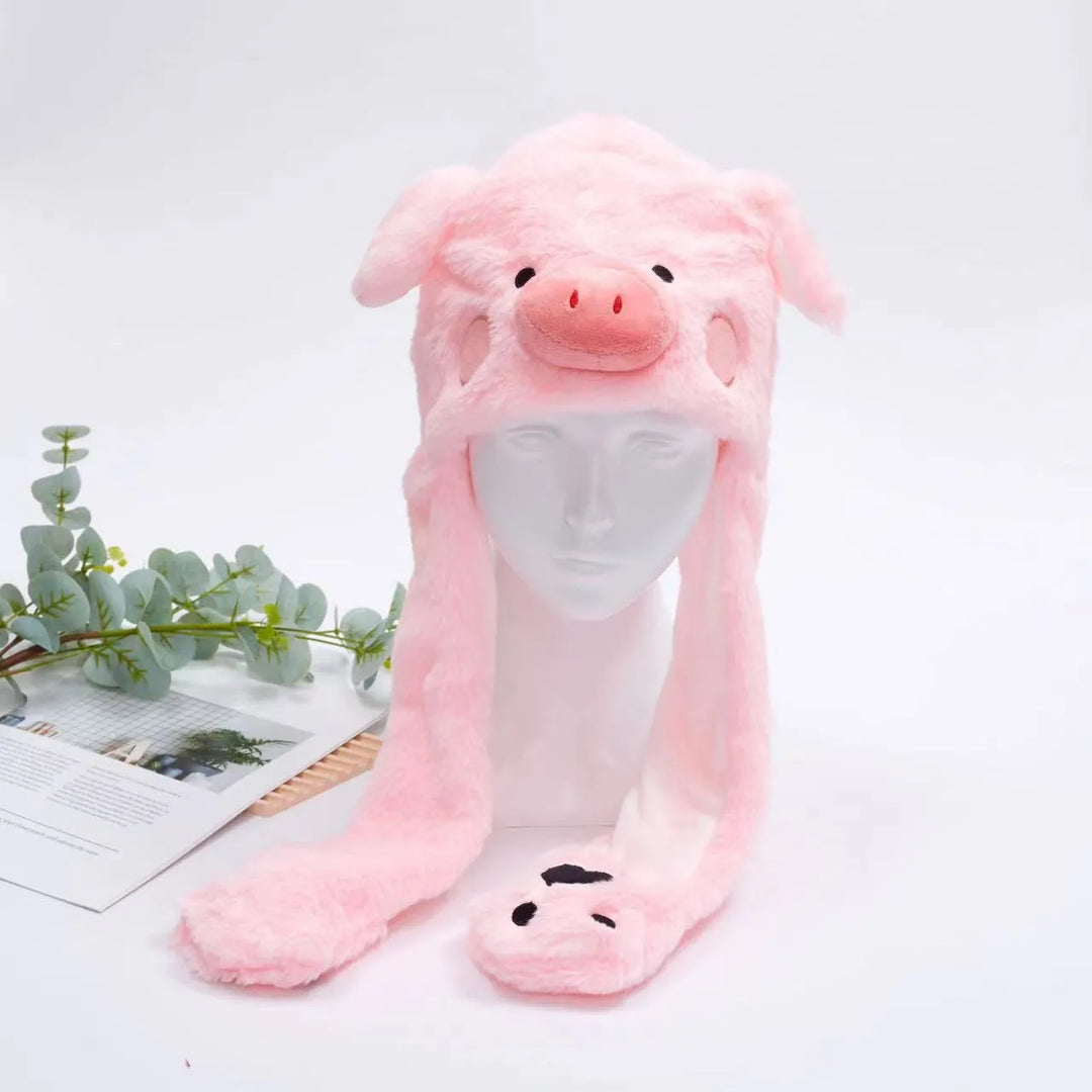 Cute Hat with Moving Ears - BunnyBounce Hat-Pig-Nora Luxe