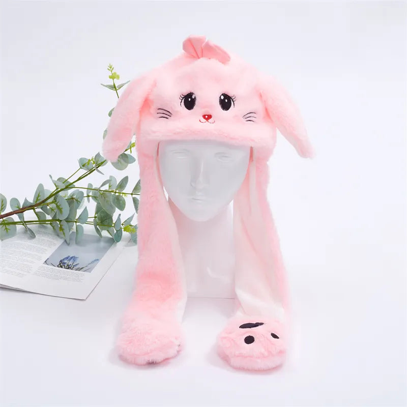 Cute Hat with Moving Ears - BunnyBounce Hat-Pink Cat-Nora Luxe
