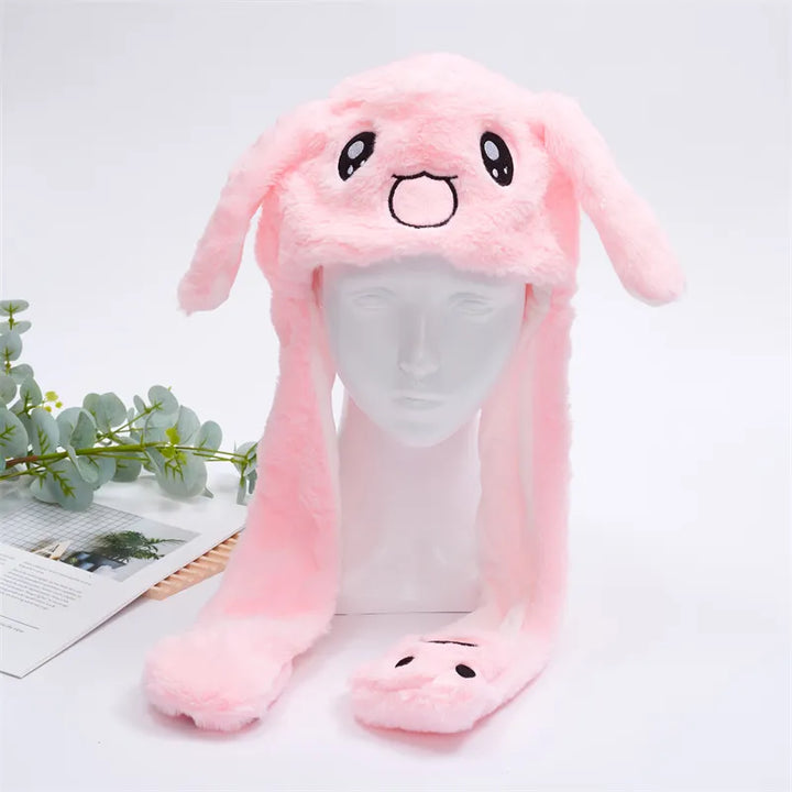 Cute Hat with Moving Ears - BunnyBounce Hat-Pink Rabbit-Nora Luxe