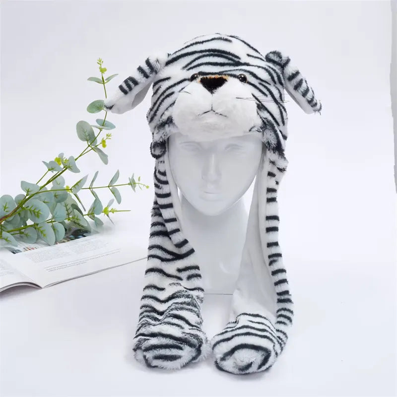 Cute Hat with Moving Ears - BunnyBounce Hat-Striped Dog-Nora Luxe