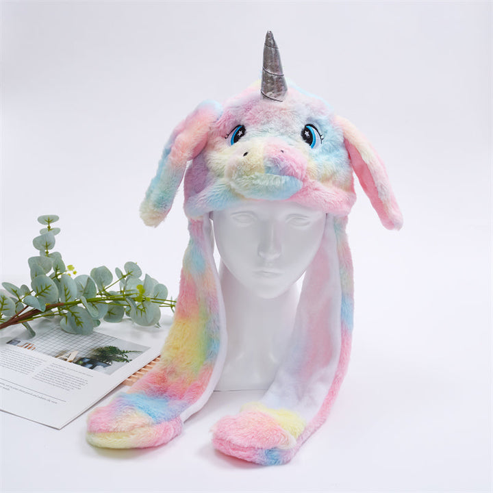 Cute Hat with Moving Ears - BunnyBounce Hat-Tie Dye Unicorn-Nora Luxe