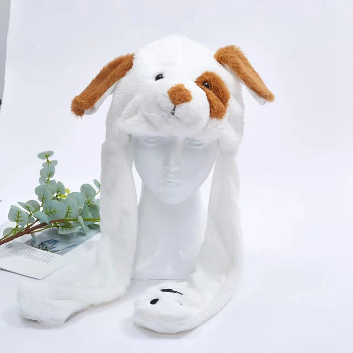 Cute Hat with Moving Ears - BunnyBounce Hat-White Dog-Nora Luxe