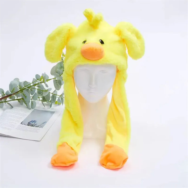 Cute Hat with Moving Ears - BunnyBounce Hat-Yellow Chicken-Nora Luxe