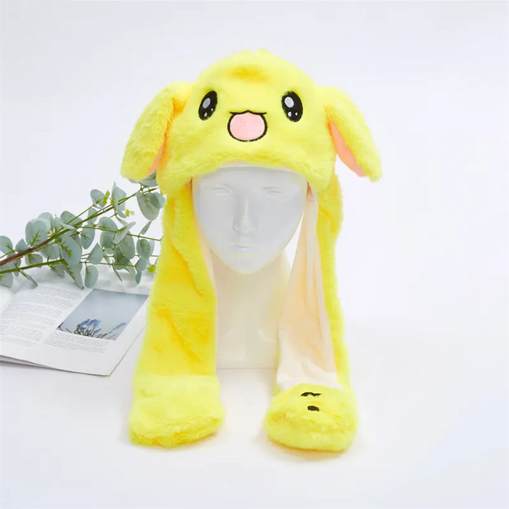 Cute Hat with Moving Ears - BunnyBounce Hat-Yellow Rabbit-Nora Luxe