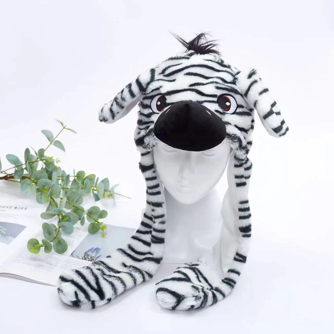 Cute Hat with Moving Ears - BunnyBounce Hat-Zebra-Nora Luxe