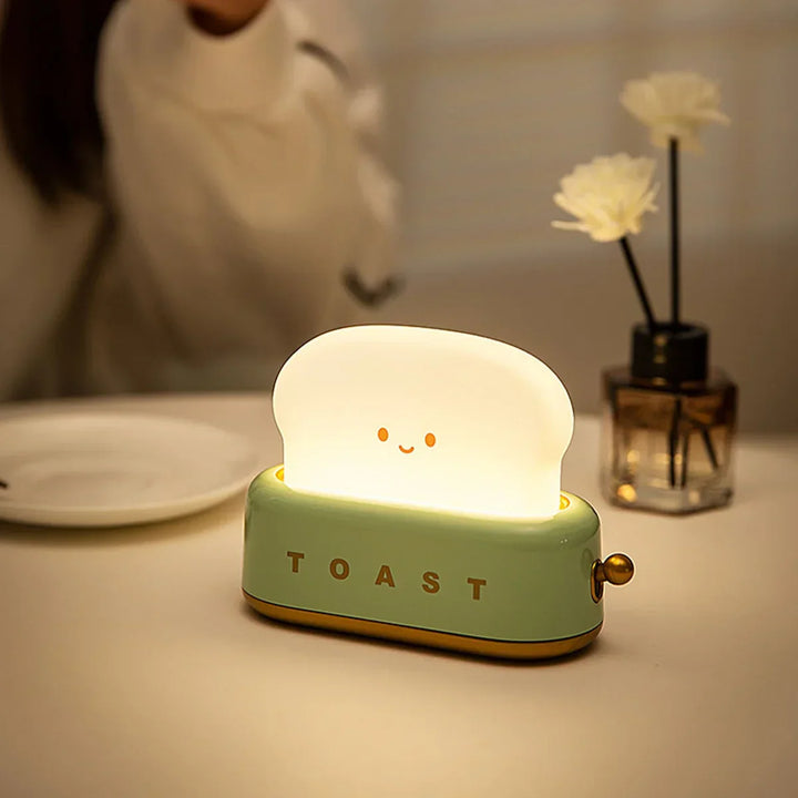 Cute Toast Night Light - ToastieGlow-Green-Nora Luxe