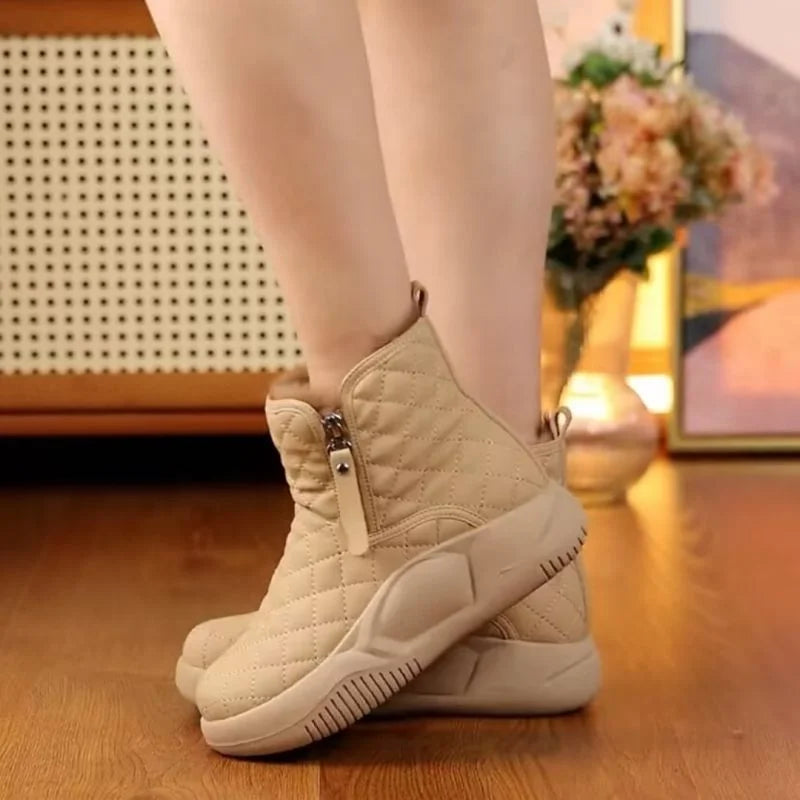 Cute Warm Ladies' Boots - Luna-Khaki-3.0-Nora Luxe
