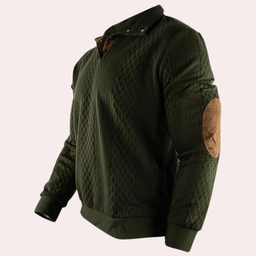 Dany - Warm Casual Men's Sweater with Button Closure-White-S-Nora Luxe
