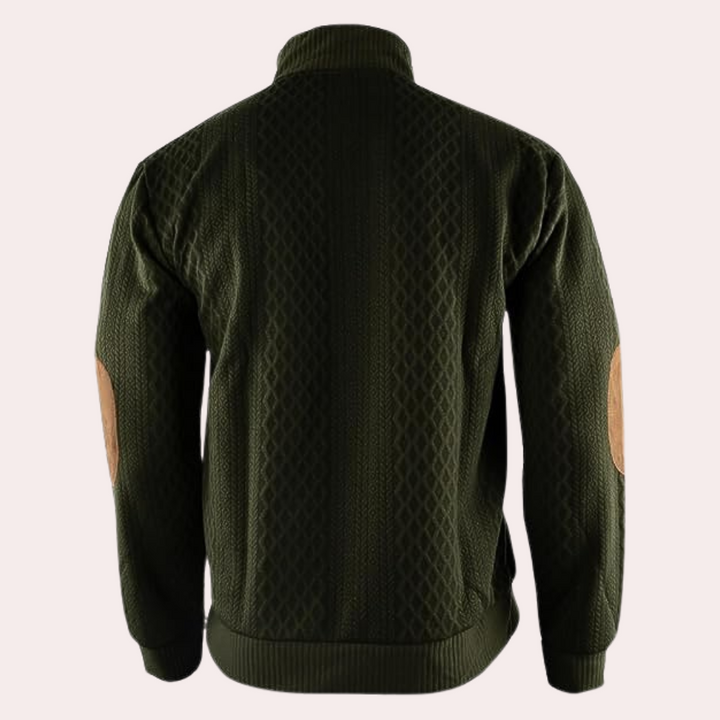 Dany - Warm Casual Men's Sweater with Button Closure-White-S-Nora Luxe