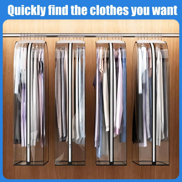 Clear Gusseted Garment Covers – 3-Pack Storage Bags with Side Zipper (Buy 1, Take 1 FREE)