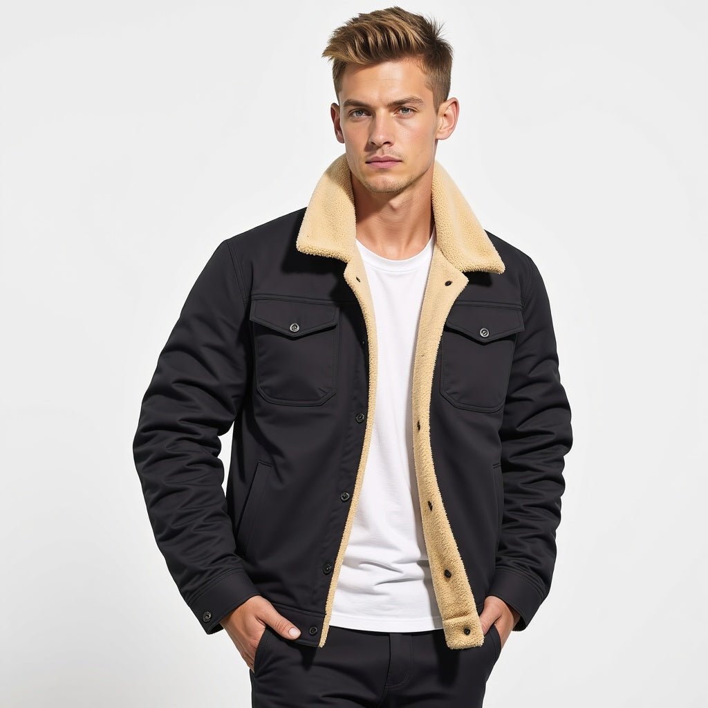 DEAVON - Timeless Bomber Jacket for Men-Black-S-Nora Luxe