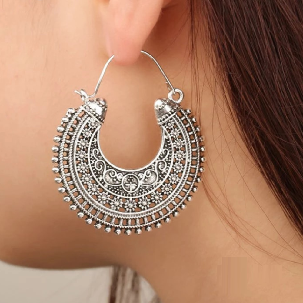 Delicate Tibetan Earrings | 925 Silver Jewellery-Nora Luxe