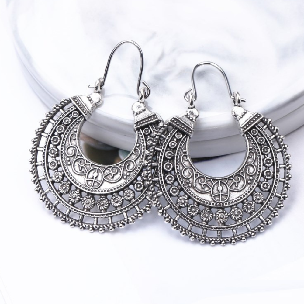 Delicate Tibetan Earrings | 925 Silver Jewellery-Nora Luxe